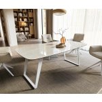 DELIFE Edge oválný 200 x 100 cm keramika onyx champagne kov šikmý bílý – Sleviste.cz