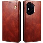 Waxy knížkové pouzdro na Honor 400 Pro - hnědé – Hledejceny.cz