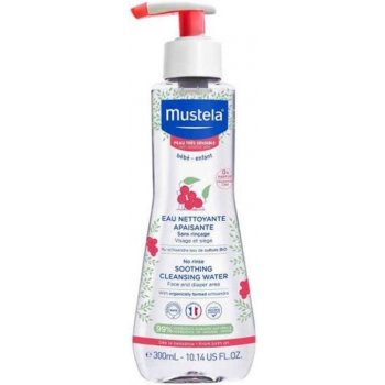 Mustela Bébé Soothing Cleansing Water No-Rinse čisticí voda na obličej a tělo pro děti od narození pro děti 300 ml