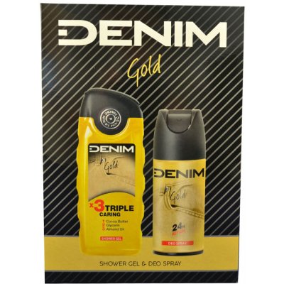 Denim Gold deospray 150 ml + sprchový gel 250 ml dárková sada – Zboží Mobilmania