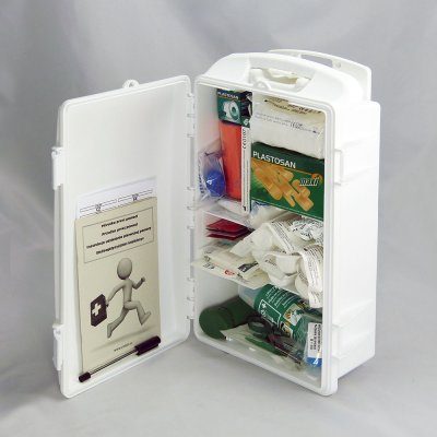 VMBal přenosná lékárnička s náplní Stavba plastová bílá 4131