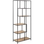 Actona Knihovna SARON dub/černá AO0019 – Zboží Mobilmania