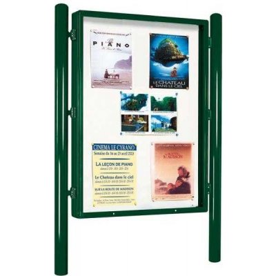 PROCITY Oboustranná vitrína Carrefour 1700x1255 mm, včetně sloupků, zelená | Zboží Auto