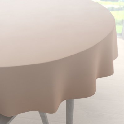 Biante Velký teflonový kulatý ubrus TF-096 Pudrově béžový bez vzoru Ø 160 cm – Zboží Dáma