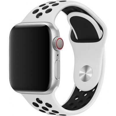 AW Sportovní řemínek na Apple Watch - Bílo-černý Šířka uchycení řemínku: 38/40/41mm, Délka řemínku: Dámský - S/M (12 - 18cm) Bílo-černý IR-AWSPRT29