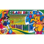 Amos Kolekce barviček na sklo 6x22ml šablony fólie – Hledejceny.cz