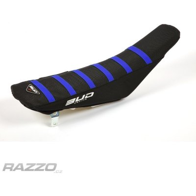 Potah sedla BudRacing Seat Cover FullTraction Yamaha YZ125 / YZ250 22-.. Black Blue Stripes BUD logo | Zboží Auto
