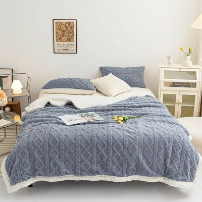 Homa hřejivá luxusní beránková deka Reddea BLUE grey 200x230 – Zboží Dáma