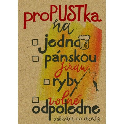 Baloušek BeBechy - přání Propustka, A6, kraftový papír – Hledejceny.cz