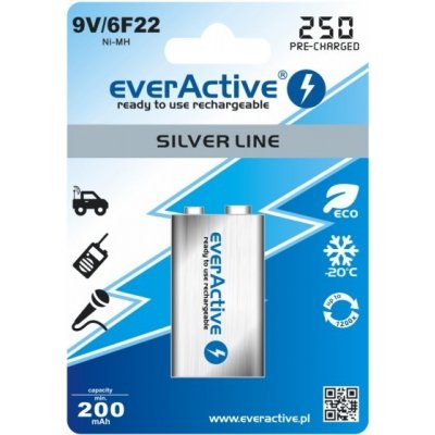 EverActive Silver Line 9V 250 mAh 1ks EVHRL22-250 – Zboží Mobilmania
