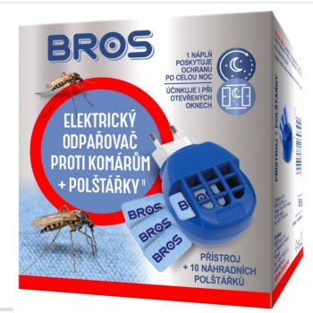 Bros Elektrický odpařovač proti komárům + polštářky 10 kusů 06940