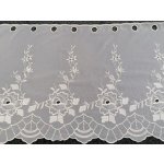 Záclona na vitrážku - voálová s výšivkou květy 60 cm – Hledejceny.cz