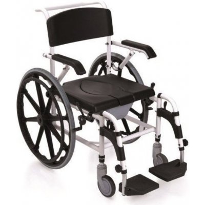 Moretti Sprchové a toaletní křeslo, sklopné područky, odnímatelná zádová opěrka, kola 60 cm RS847 – Zboží Dáma