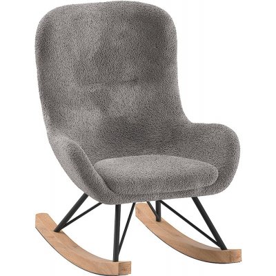 Vipack Šedé houpací dětské křesílko z textilie bouclé ROCKY – Zboží Dáma