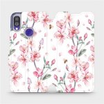 Pouzdro Mobiwear parádní flip Xiaomi Redmi Note 7 - M124S Růžové květy – Zbozi.Blesk.cz