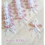 Krajkové svatební vývazky K06 (Light Dusty Rose) – Zboží Mobilmania