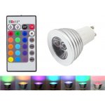RGB LED žárovka GU10 3W color + dálk.ovládání – Zboží Živě