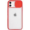 Pouzdro a kryt na mobilní telefon Apple Pouzdro SES Silikonové ochranné s posuvným krytem na fotoaparát Apple iPhone 12 Pro Max - červené