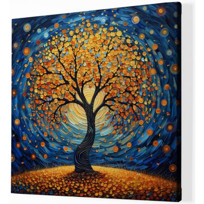 Obraz na plátně - Strom života Spirála propojení FeelHappy.cz Velikost obrazu (šířka x výška): 100 x 100 cm – Sleviste.cz