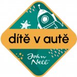 Samolepka Dítě v autě - čtverec zelená raketa 13 cm – Zboží Živě