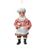 Clayre & Eef Závěsná vánoční dekorace Santa Claus pekař držící cupcake - 10*6*17 cm – Hledejceny.cz