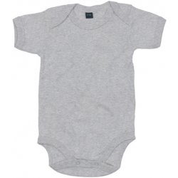 Babybugz Kojenecké body s krátkým rukávem BZ Heather Grey Melange