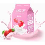 A'Pieu Strawberry Milk One Pack rozjasňující jednorázová bavlněná maska s výtažky mléka jahod a perel 21 g – Zbozi.Blesk.cz