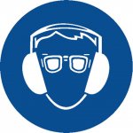 Podlahová značka – Používej ochranné brýle a chrániče sluchu, 50 cm, PVC – Zboží Mobilmania
