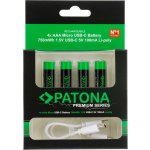 PATONA nabíjecí baterie AAA/LR03 Li-Pol 500mAh 1,5V s USB-C nabíjením, 4ks v balení | Zboží Auto