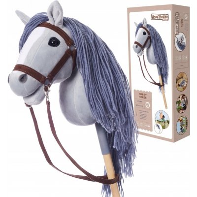 Hobby kůň HOPPIHORSE stick horse A3 šedý – Sleviste.cz