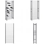 vidaXL Stojan na víno pro 96 lahví Black Iron – Zboží Dáma