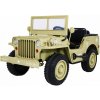 Mamido elektrický vojenský Jeep Willys 4x4 třímístný béžový