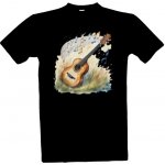 Tričko s potiskem kytara na louce dámské Černá – Hledejceny.cz