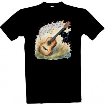 Tričko s potiskem kytara na louce dámské Černá – Hledejceny.cz