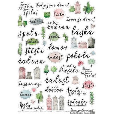 HuráPapír Samolepky průhledné A4 - Doma je doma! - rodina – Zboží Mobilmania
