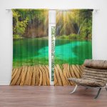 Sablio Závěs Jezírko s vodopádem: 2ks 140x250cm – Hledejceny.cz