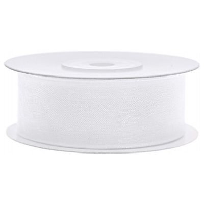 PartyDeco Šifónová bílá stuha 25 mm x 25 m - bílé dekorační šifónové stuhy 2,5 cm x 25 m – Hledejceny.cz