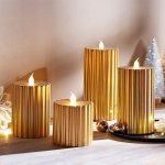 Weltbild LED Voskové svíčky Shiny Gold, sada 4 ks 480210, Ø 7,5 cm – Hledejceny.cz