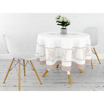 Xpose Kulatý ubrus VLOČKA hnědý 155 cm – Zbozi.Blesk.cz