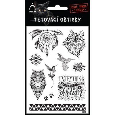 Tetovací obtisky černé, dočasné - Lapač snů – Zboží Dáma