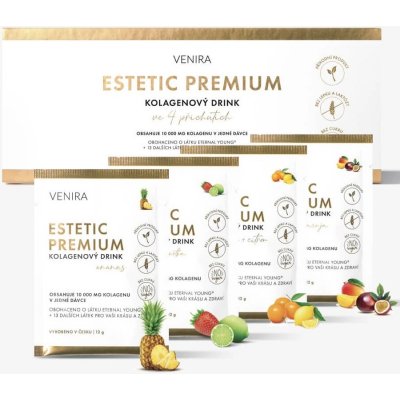 Venira Estetic Premium kolagenový drink pro krásné vlasy nehty a pleť sáčky mix příchutí 40 sáčků – Zboží Mobilmania