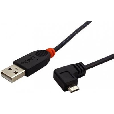 Lindy 11.43.8705 USB 2.0 USB AM - micro USB BM, lomený 90° vlevo, 0?5m – Sleviste.cz