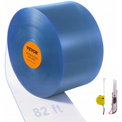 VEVOR Pásová clona 25Mx20CM Průhledná PVC Závěs Pásová clona – Hledejceny.cz