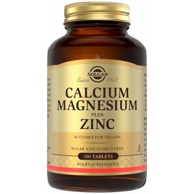 Solgar Calcium, Magnesium, Zinc tablety pro zdravé kosti 100 tablet – Hledejceny.cz