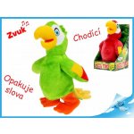 Mikro Papoušek plyšový chodící a opakující slova 20 cm na baterie – Zboží Dáma