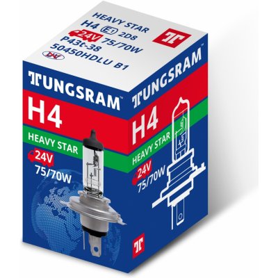 Tungsram Heavy Star H4 P43t 24V 75/70W