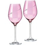 Diamante sklenice na bílé víno Silhouette City Pink s krystaly Swarovski 2 x 360 ml – Zboží Dáma