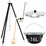 Perfect Home Kotlikset013 Trojnožka ke kotlíkům 1,2m + smaltovaný kotlík s poklicí 16 L + vařečka – Zboží Mobilmania
