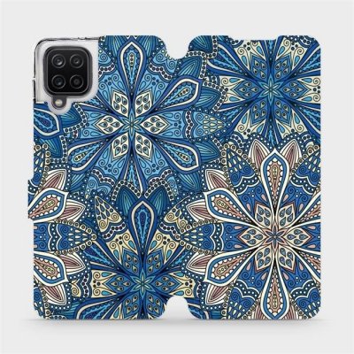 Pouzdro Mobiwear parádní flip Samsung Galaxy A12 - V108P Modré mandala květy – Zbozi.Blesk.cz