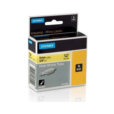 Dymo Rhino 18054, S0718290, 9mm x 1,5m černý tisk / žlutý podklad, originální páska – Hledejceny.cz
